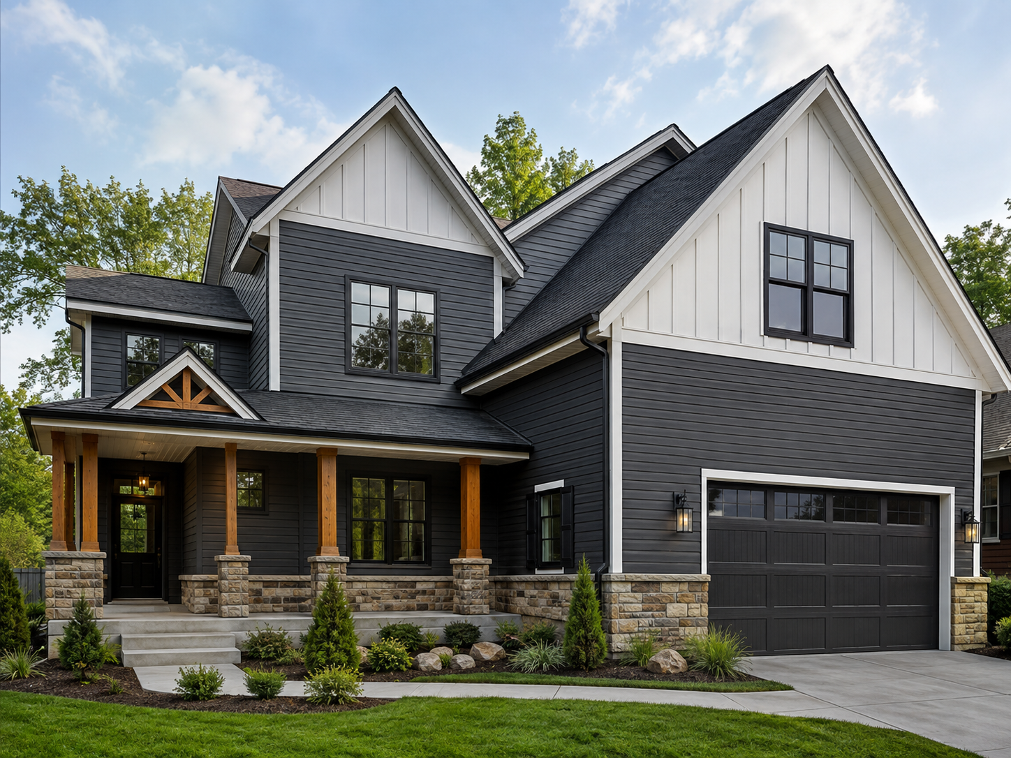 Example of upgraded exterior siding on a modern home